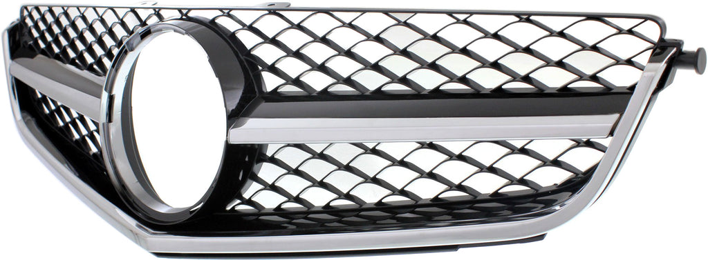 C63 AMG 12-15 GRILLE, Chrome Shell/Painted Black Insert, w/o DCC, w/ AMG, USA Built (12-14 Sedan)/Coupe