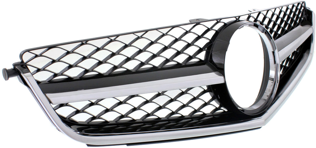 C63 AMG 12-15 GRILLE, Chrome Shell/Painted Black Insert, w/o DCC, w/ AMG, USA Built (12-14 Sedan)/Coupe