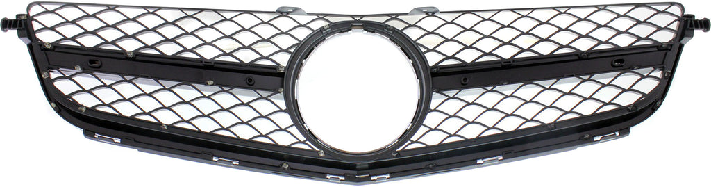 C63 AMG 12-15 GRILLE, Chrome Shell/Painted Black Insert, w/o DCC, w/ AMG, USA Built (12-14 Sedan)/Coupe