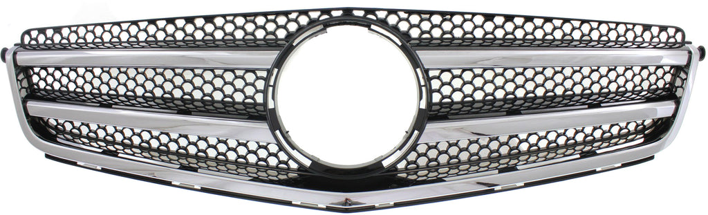 C-CLASS 08-11 GRILLE, Chrome Shell/Painted Black Insert, w/ AMG Styling Pkg, w/o Emblem