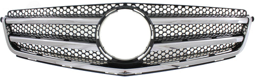 C-CLASS 08-11 GRILLE, Chrome Shell/Painted Black Insert, w/ AMG Styling Pkg, w/o Emblem