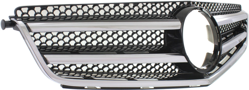 C-CLASS 08-11 GRILLE, Chrome Shell/Painted Black Insert, w/ AMG Styling Pkg, w/o Emblem