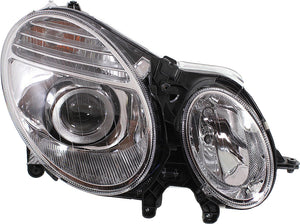 E-CLASS 03-09 HEAD LAMP RH, Lens and Housing, HID, w/o HID Kit, w/o Curve Lighting System