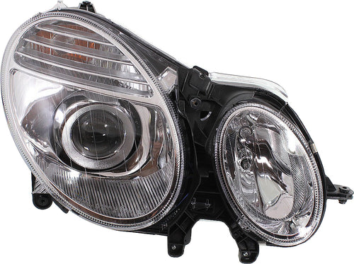 E-CLASS 03-09 HEAD LAMP RH, Lens and Housing, HID, w/o HID Kit, w/o Curve Lighting System