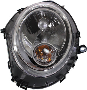 COOPER 07-15 HEAD LAMP LH, Assembly, Halogen, w/ White Turn Signal, (07-13, HB/09-15, Conv)/Wgn