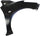 MAZDA 2 11-14 FRONT FENDER RH, Primed, w/ Rocker Molding Hole