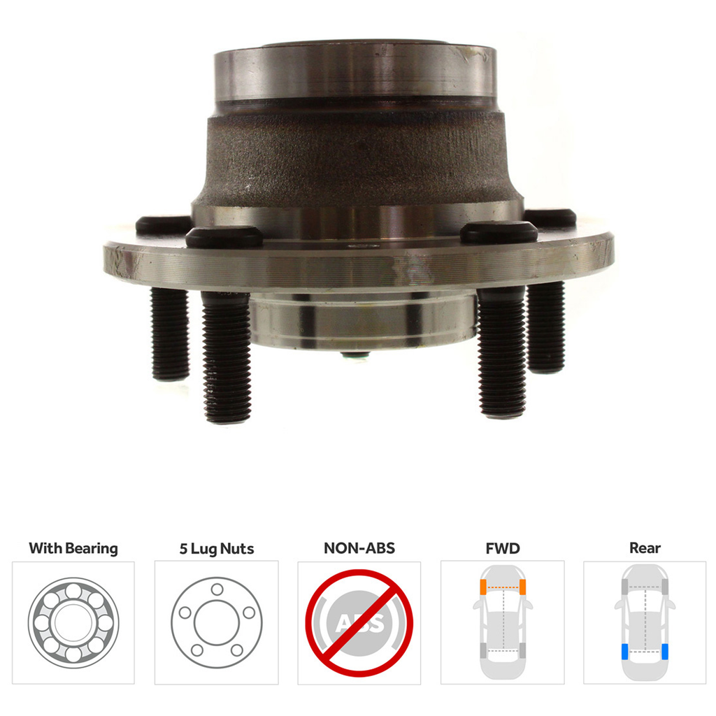 MAZDA 6 03-04/MILAN 11-11 REAR HUB ASSEMBLY RH=LH, 5 Studs, 5 x 114.3 mm Bolt Pattern
