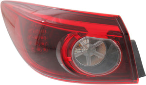 MAZDA 3 14-14 TAIL LAMP LH, Outer, Assembly, LED, To 3-31-14, Sedan - CAPA