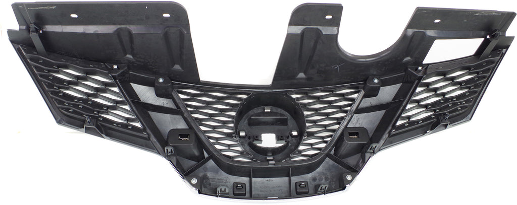 ROGUE 14-16 GRILLE, Painted Black Shell and Insert, w/ Chrome Molding and Hole, SL/(SV-w/ Premium Pkg) Model, USA Built Vehicle - CAPA