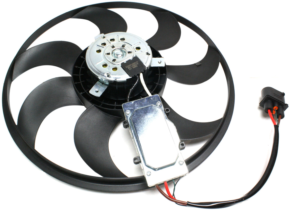 TOUAREG 04-10 / Q7 07-15 RADIATOR FAN BLADE/MOTOR ASSY., RH, w/o Tow Pckg., w/Control Module