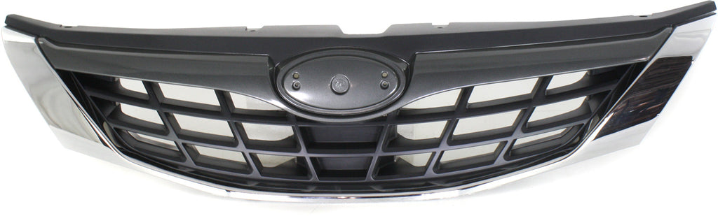 IMPREZA 08-08 GRILLE, Painted Silver Shell/Painted Black Insert, w/o Emblem, Sedan/Wagon