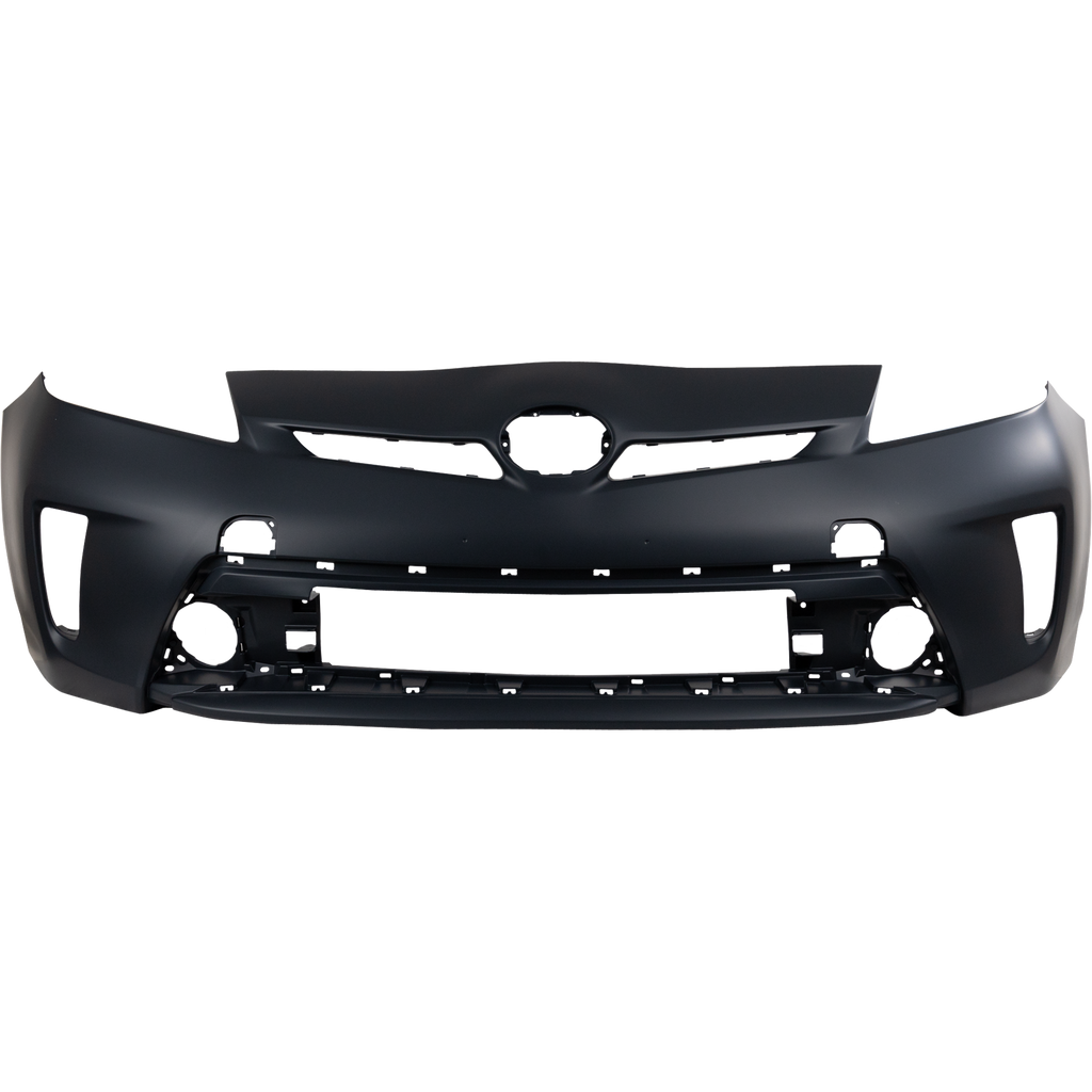 PRIUS/PRIUS PLUG-IN 12-15 FRONT BUMPER COVER, Prmd, w/o HLW Holes, (Plug-In Models Halogen Headlights) - CAPA