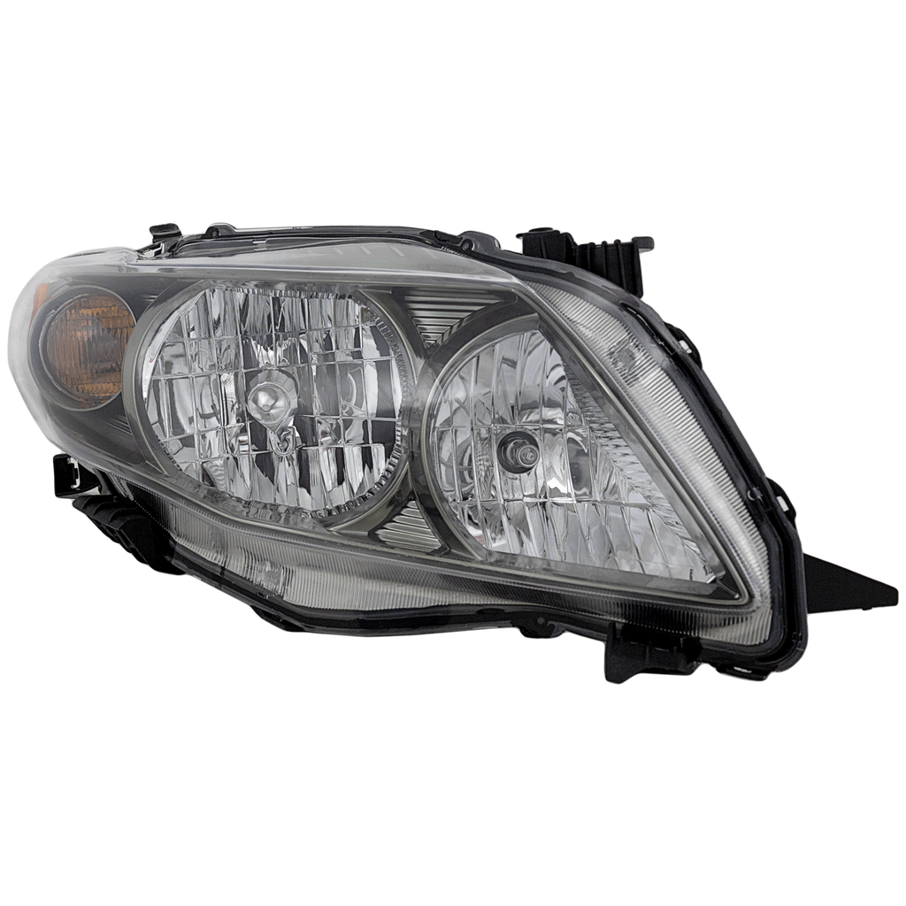 COROLLA 09-10 HEAD LAMP RH, Assembly, Halogen, Black Interior, S/XRS Models, North America Built Vehicle - CAPA
