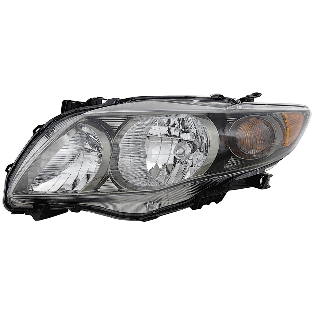 COROLLA 09-10 HEAD LAMP LH, Assembly, Halogen, Black Interior, S/XRS Models, North America Built Vehicle - CAPA