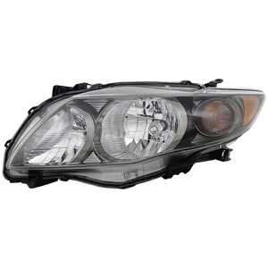 COROLLA 09-10 HEAD LAMP LH, Assembly, Halogen, Black Interior, S/XRS Models, North America Built Vehicle - CAPA