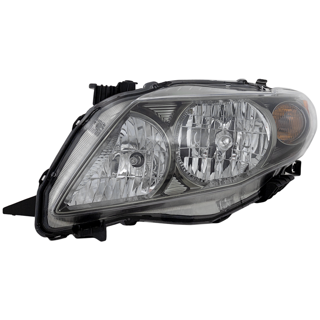 COROLLA 09-10 HEAD LAMP LH, Assembly, Halogen, Black Interior, S/XRS Models, North America Built Vehicle - CAPA