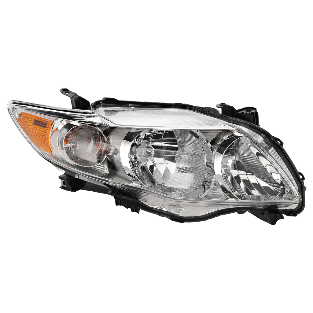 COROLLA 09-10 HEAD LAMP RH, Assembly, Halogen, Chrome Interior, Base/CE/LE/XLE Models, North America Built Vehicle - CAPA