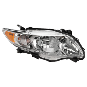COROLLA 09-10 HEAD LAMP RH, Assembly, Halogen, Chrome Interior, Base/CE/LE/XLE Models, North America Built Vehicle - CAPA