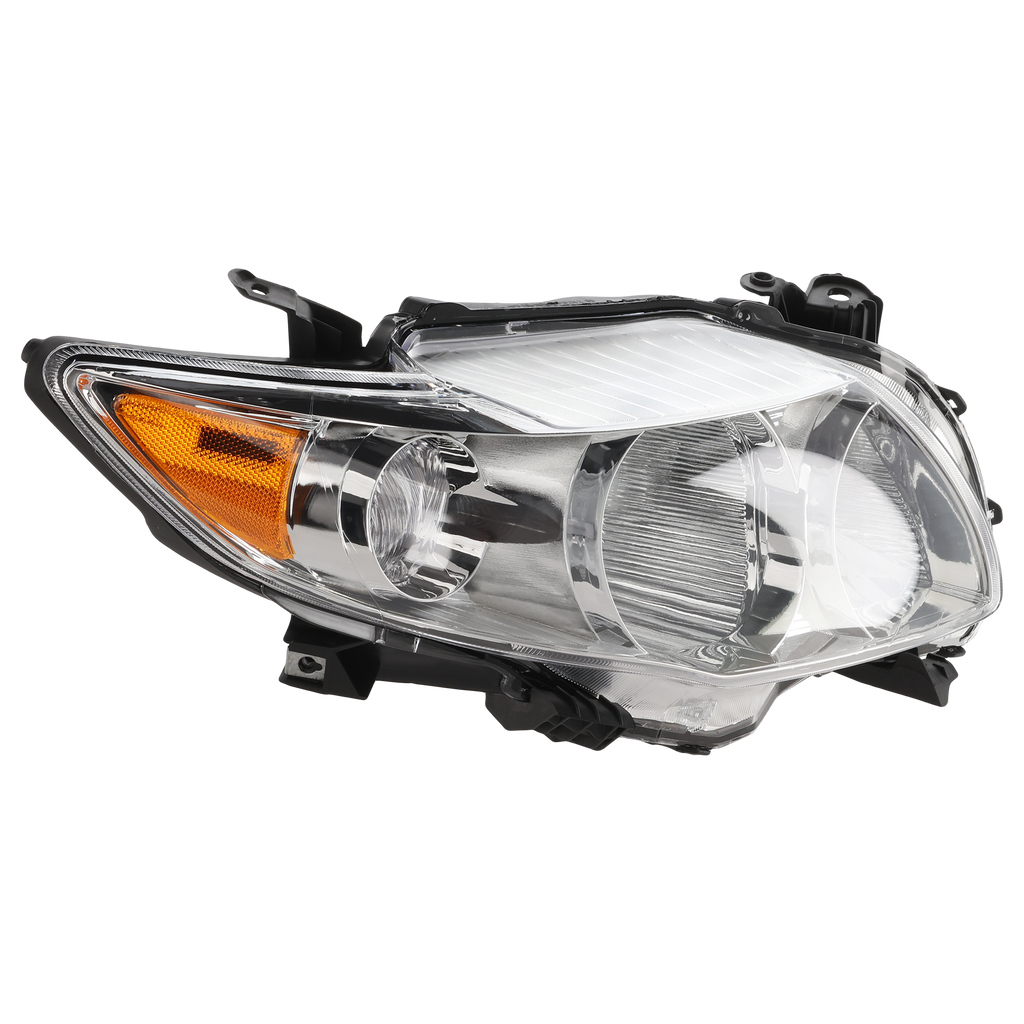 COROLLA 09-10 HEAD LAMP RH, Assembly, Halogen, Chrome Interior, Base/CE/LE/XLE Models, North America Built Vehicle - CAPA