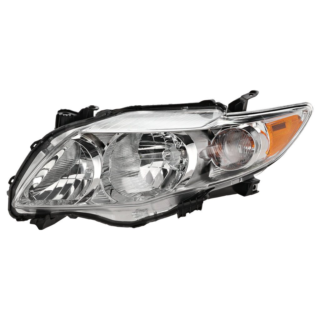 COROLLA 09-10 HEAD LAMP LH, Assembly, Halogen, Chrome Interior, Base/CE/LE/XLE Models, North America Built Vehicle - CAPA