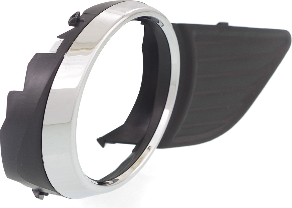 SIENNA 11-17 FRONT FOG LAMP MOLDING RH, Black, w/ Chrome Trim, w/ Park Distance Control Sensor Holes