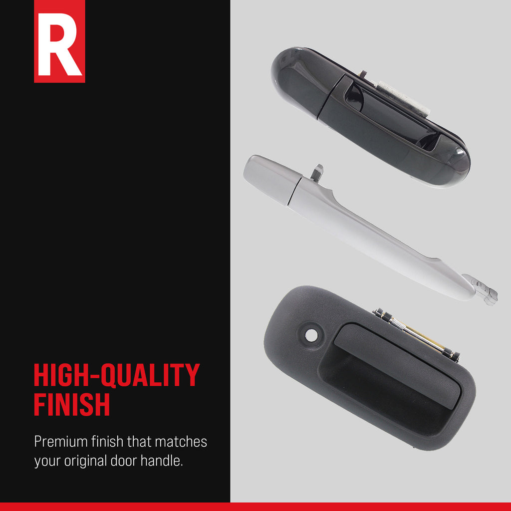 FJ CRUISER 07-14 FRONT EXTERIOR DOOR HANDLE RH, Painted Silver, w/ Cover, w/o Keyhole