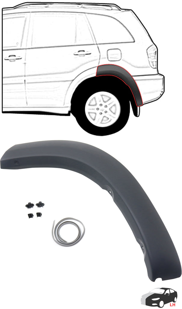 RAV4 01-05 REAR WHEEL OPENING MOLDING LH, Rear Section, Paint to Match