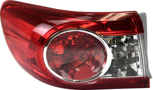 COROLLA 11-13 TAIL LAMP LH, Outer, Lens and Housing, Japan Built Vehicle
