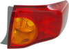 COROLLA 09-10 TAIL LAMP RH, Lens and Housing, Japan Built Vehicle