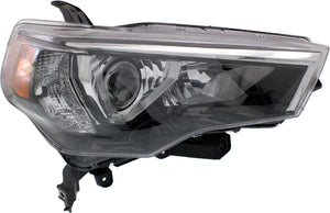 4RUNNER 14-20 HEAD LAMP RH, Lens and Housing, Halogen, Black Interior - CAPA