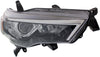 4RUNNER 14-20 HEAD LAMP RH, Lens and Housing, Halogen, Black Interior - CAPA