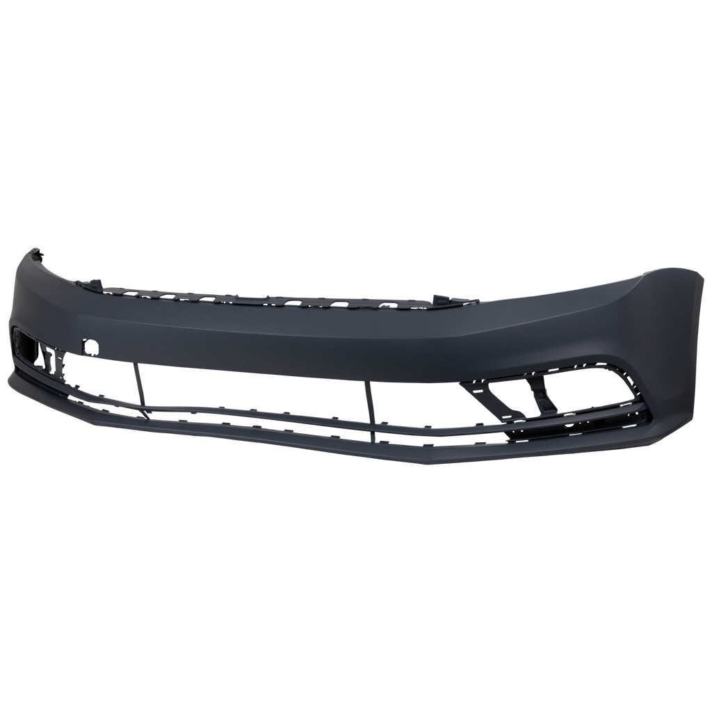 JETTA 15-18 FRONT BUMPER COVER, Prmd, w/o HLW and Park Assist Snsr Holes, (Exc. GLI Model), Sedan - CAPA