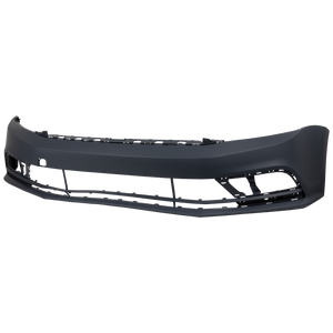 JETTA 15-18 FRONT BUMPER COVER, Prmd, w/o HLW and Park Assist Snsr Holes, (Exc. GLI Model), Sedan - CAPA