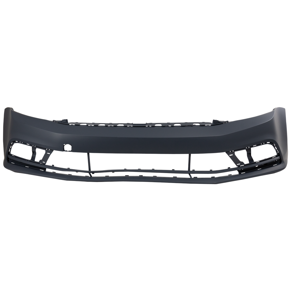 JETTA 15-18 FRONT BUMPER COVER, Prmd, w/o HLW and Park Assist Snsr Holes, (Exc. GLI Model), Sedan - CAPA