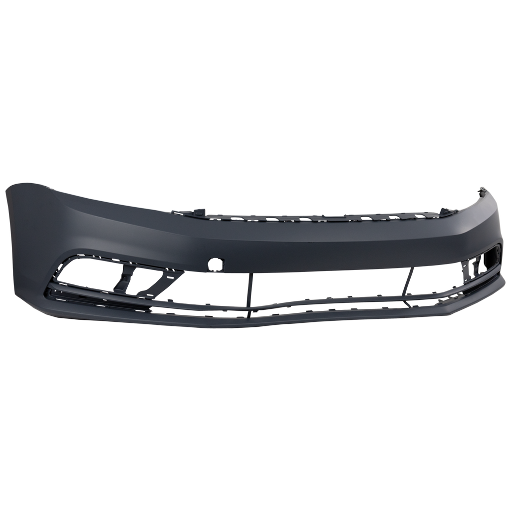 JETTA 15-18 FRONT BUMPER COVER, Prmd, w/o HLW and Park Assist Snsr Holes, (Exc. GLI Model), Sedan - CAPA