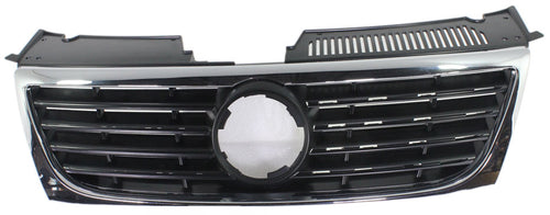 PASSAT 06-10 GRILLE, Chrome Shell/Black Insert, w/o PAS and PDC Holes, w/o Chr Insert Mldg