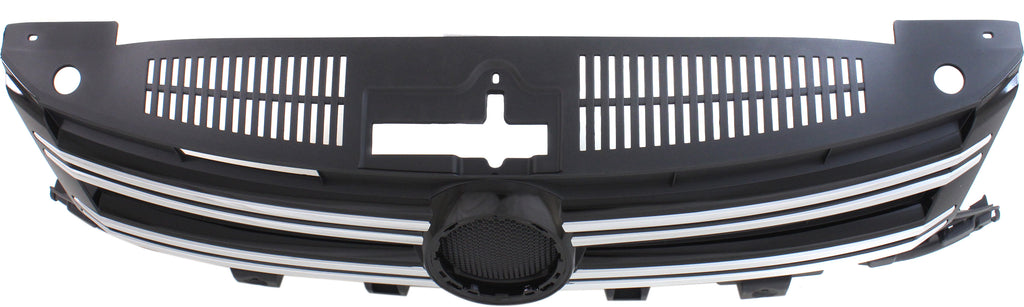 TIGUAN 12-17/TIGUAN LIMITED 17-18 GRILLE, Textured Black Shell and Insert, w/ Chrome Molding - CAPA