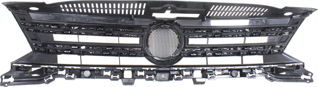 TIGUAN 12-17/TIGUAN LIMITED 17-18 GRILLE, Textured Black Shell and Insert, w/ Chrome Molding - CAPA