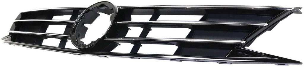 JETTA 15-18 GRILLE, Textured Black Shell and Insert, w/ Chrome Molding, (Exc. GLI/Hybrid Models), w/o Collision Warning