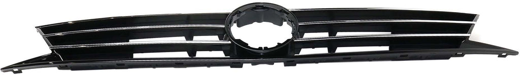 JETTA 15-18 GRILLE, Textured Black Shell and Insert, w/ Chrome Molding, (Exc. GLI/Hybrid Models), w/o Collision Warning