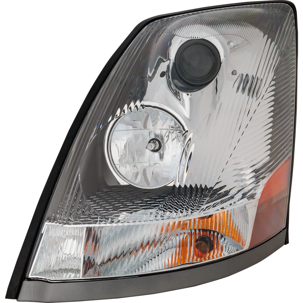 VOLVO HD VNL 04-15 HEAD LAMP LH, Assembly, Halogen, Chrome Interior, w/ Non-Protruding Lens