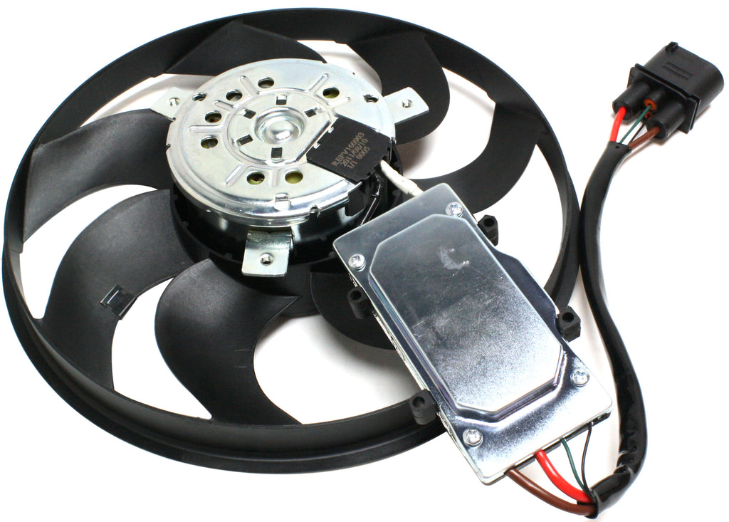 TOUAREG 04-10 / Q7 07-15 RADIATOR FAN BLADE/MOTOR ASSY., LH, w/o Tow Pckg., w/Control Module