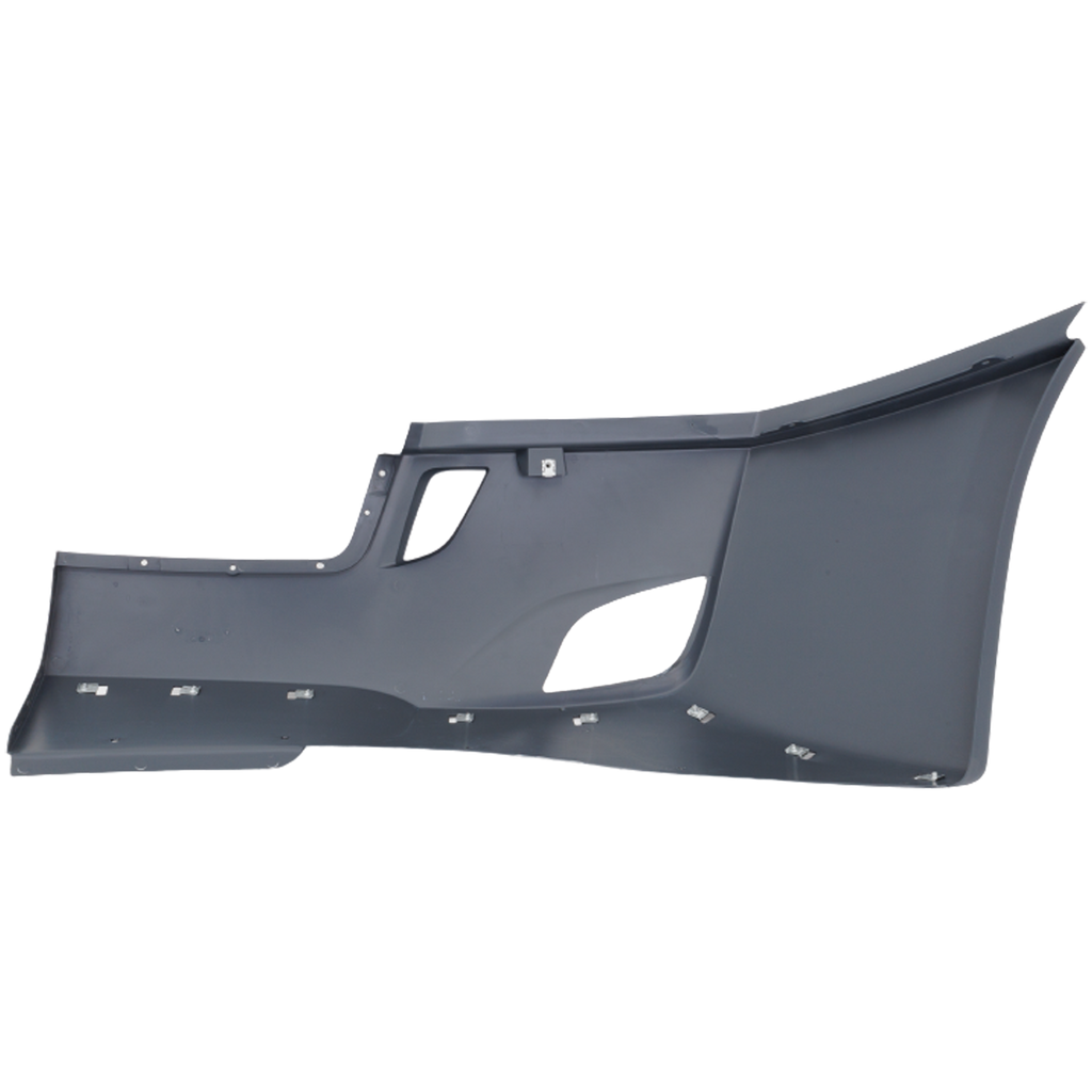 FREIGHTLINER CASCADIA 18-22 FRONT BUMPER END RH, Gray, w/ Fog Light Holes, w/ Deflector Holes