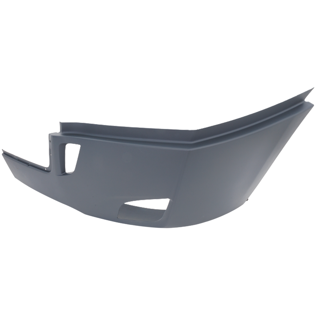 FREIGHTLINER CASCADIA 18-22 FRONT BUMPER END LH, Gray, w/ Fog Light Holes, w/ Deflector Holes