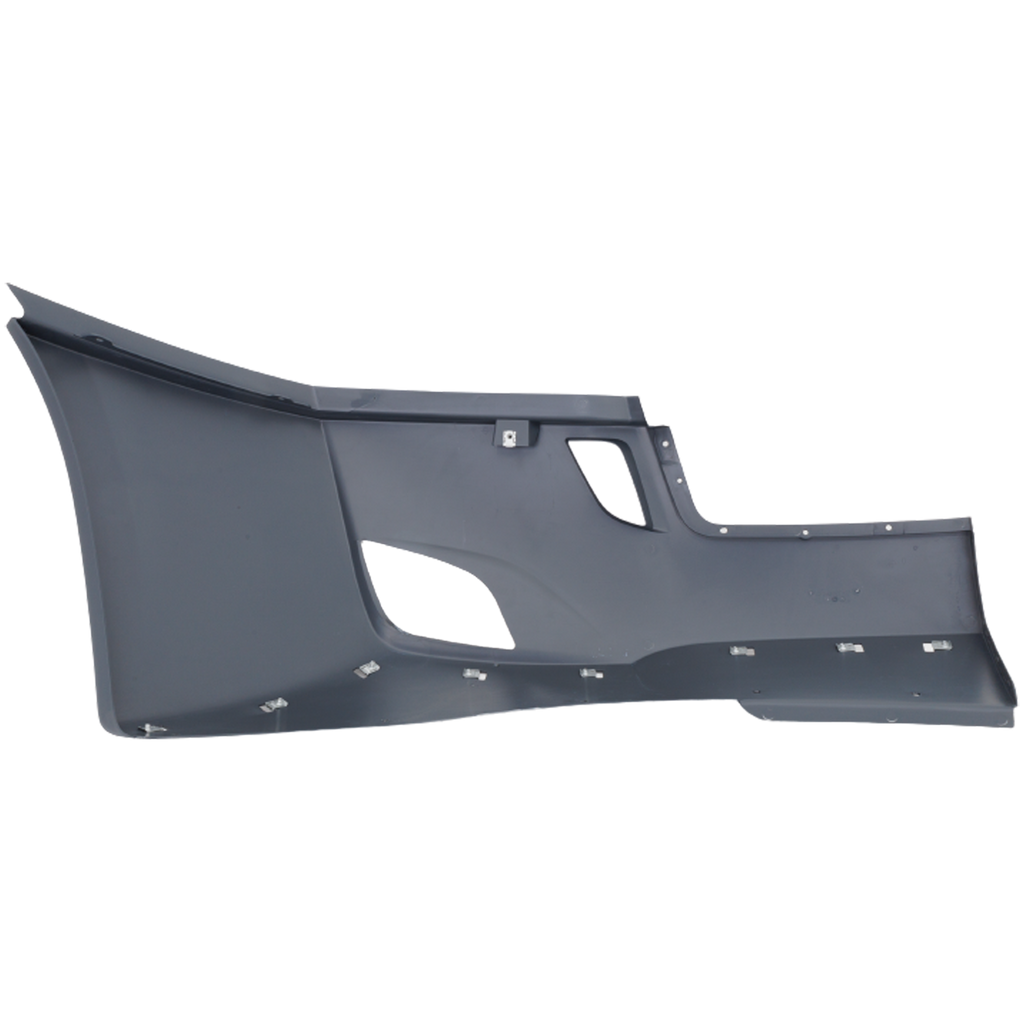 FREIGHTLINER CASCADIA 18-22 FRONT BUMPER END LH, Gray, w/ Fog Light Holes, w/ Deflector Holes