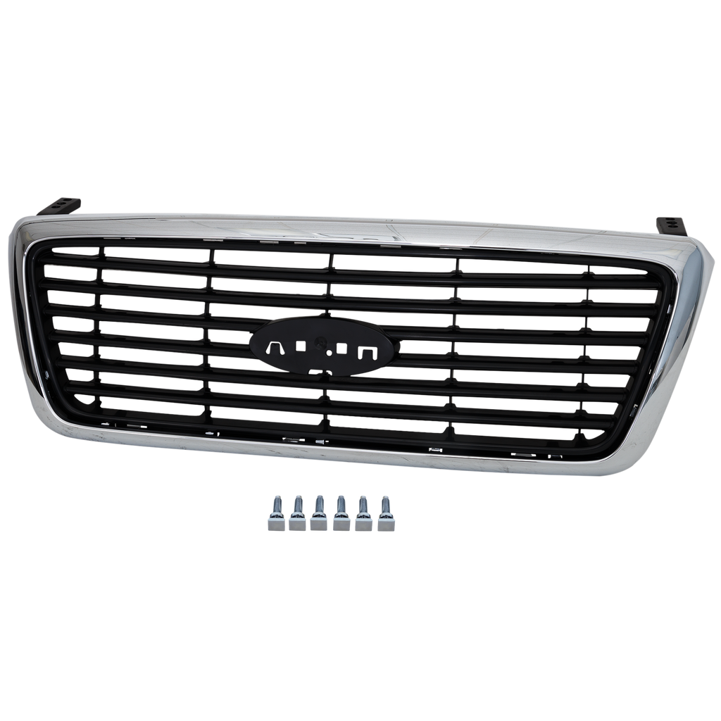 F150 08-08 GRILLE, Chrome Shell and Painted Black Insert, Limited Model