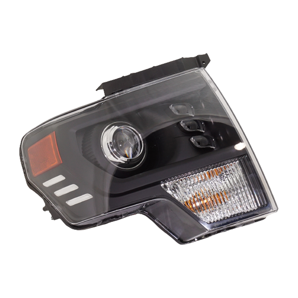 F-150 09-14 HEAD LAMP RH, Assembly, LED, Black Trim, Projector Type, (Exc. Raptor Model)