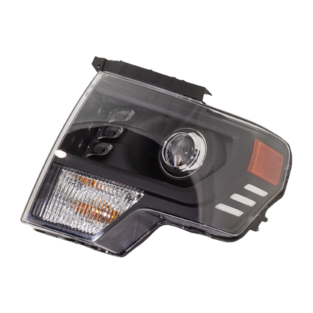 F-150 09-14 HEAD LAMP LH, Assembly, LED, Black Trim, Projector Type, (Exc. Raptor Model)