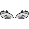FREIGHTLINER COLUMBIA 04-13 HEAD LAMP RH AND LH, Lens and Housing, Chrome Interior, w/ Yellow LED DRL