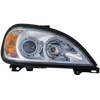 FREIGHTLINER COLUMBIA 00-13 PROJECTOR HEAD LAMP RH, Assembly, Halogen, w/ Angel Eyes, Chrome Interior